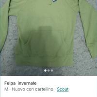 felpa scout nuova con cartellino verde mela