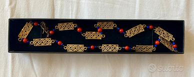 Collier donna Dario Collalti bronzo coralli lapis