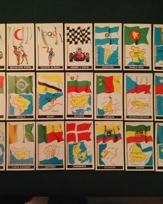 134 figurine vintage bandiere del mondo 