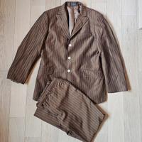 Abito completo gessato marrone uomo (tg. 48 slim)