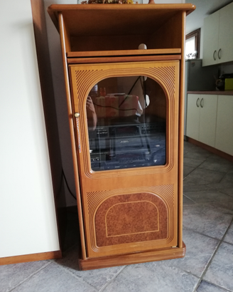 Porta TV hi fi giradischi in noce