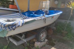 Barca 4 metri in vetroresina più carrello non omol