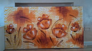 Quadro su tela con inserti dorati con brillantini