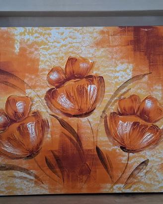 Quadro su tela con inserti dorati con brillantini