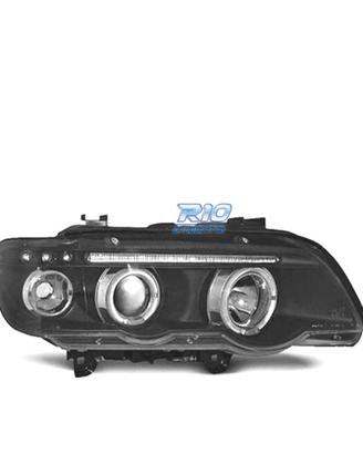 FARI BMW X5 E53 99-03 FONDO NERO OCCHI ANGELLO