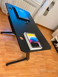 Scrivania da Gaming/PC Nera- Finitura Carbonio -Ot
