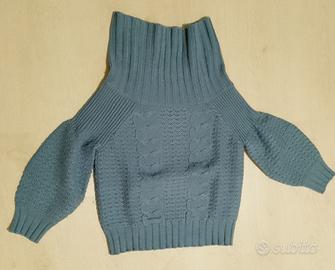 Maglione dolcevita azzurro taglia S/M
