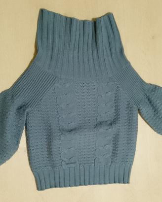 Maglione dolcevita azzurro taglia S/M