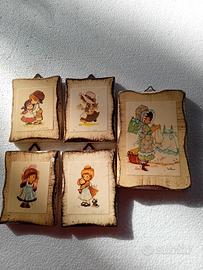 piccoli quadri  simpatici  in legno 