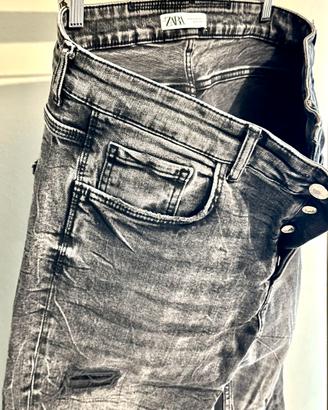 Jeans Zara Man Tg 44 (50 IT) Nero Antracite Faded