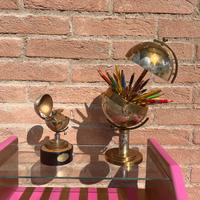 Porta sigarette e accendino globo vintage