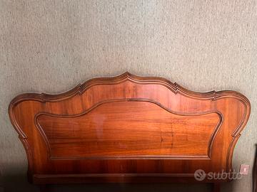 Testiera letto matrimoniale vintage legno noce