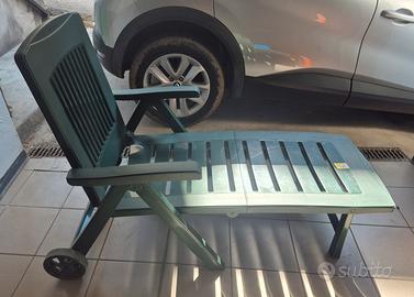 Lettino da giardino con 2 materassini