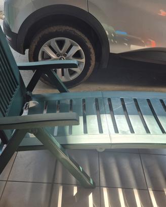 Lettino da giardino con 2 materassini