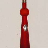 Bottiglia Bicchielli Argento in vetro rosso