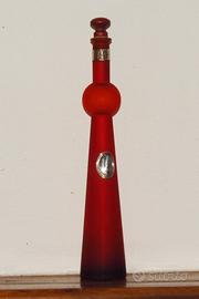 Bottiglia Bicchielli Argento in vetro rosso