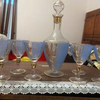 6 Bicchieri + bottiglia vintage