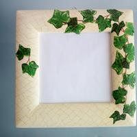 Portafotografia Quadrato legno stampa edera