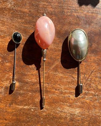 Set spille vintage da giacca o cappello , spilloni