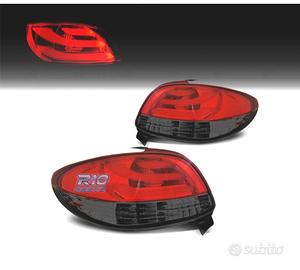 FANALI PEUGEOT 206 98-09 LIGHT BAR ROSSO AFFUMICAT