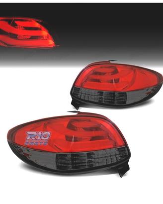 FANALI PEUGEOT 206 98-09 LIGHT BAR ROSSO AFFUMICAT