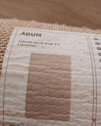 Tappeto ADUM Ikea pelo corto beige 133X195