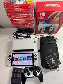 Nintendo Switch OLED + 18 giochi + Pro Controller