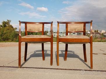 Poltroncine a pozzetto fine '800 in legno di noce