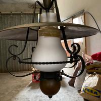 Lampadario vintage in rame