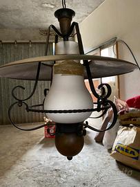 Lampadario vintage in rame