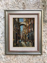 Quadro  -Vicolo Di Napoli- dipinto a olio