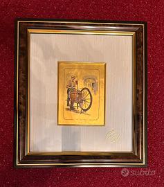 Quadro su foglia oro 23¾ kt