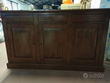 Credenza arte povera colore noce 168x46
