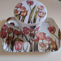 Tazza mug con coperchio e mini vassoio rettangolar