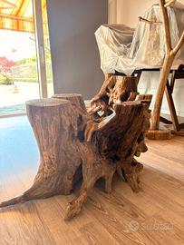 base in castagno trattato per tavolino salotto