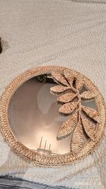 specchio in rattan