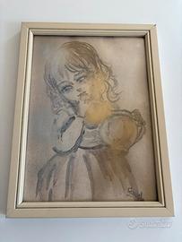 Acquerell originaleGiamello  Rosa  Torino  anni 60