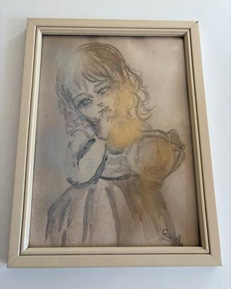 Acquerell originaleGiamello  Rosa  Torino  anni 60