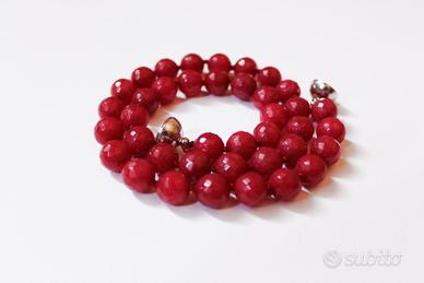 Collana pietre naturali radici di rubini 