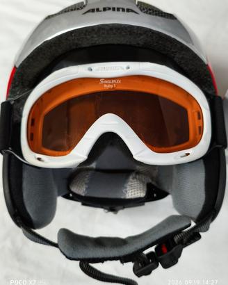 casco con occhiali da sci bambino 