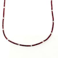 Collana tennis Rubini Diamanti Oro Bianco Gem Tech