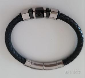 Bracciale Jewels in acciaio e cuoio 