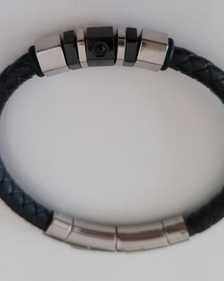 Bracciale Jewels in acciaio e cuoio 