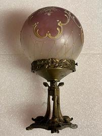 Abat Jour Liberty in bronzo e vetro decorato