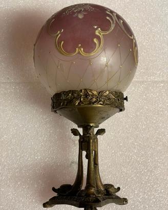 Abat Jour Liberty in bronzo e vetro decorato