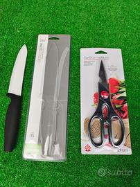 Forbici da cucina+coltello in ceramica.