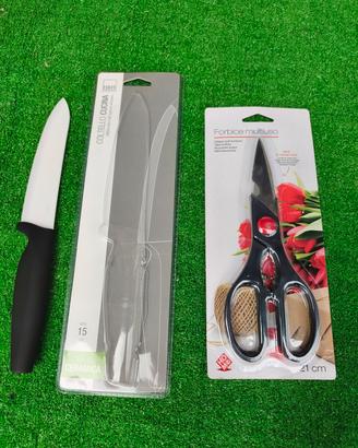 Forbici da cucina+coltello in ceramica.