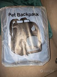 zaino per trasporto gatti nuovo