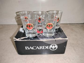 5 Bicchieri Pubblicitari Rum Bacardi Come Nuovi 