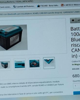 Batteria litio 100 amp Dstek